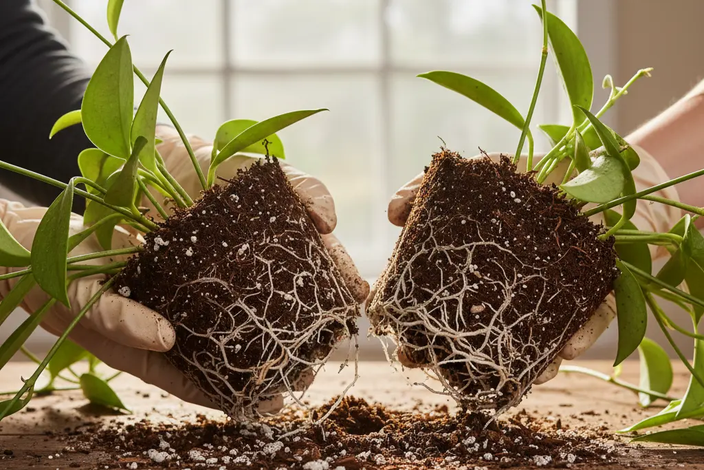 Dischidia Propagation Guide – stem cutting method with roots forming in water