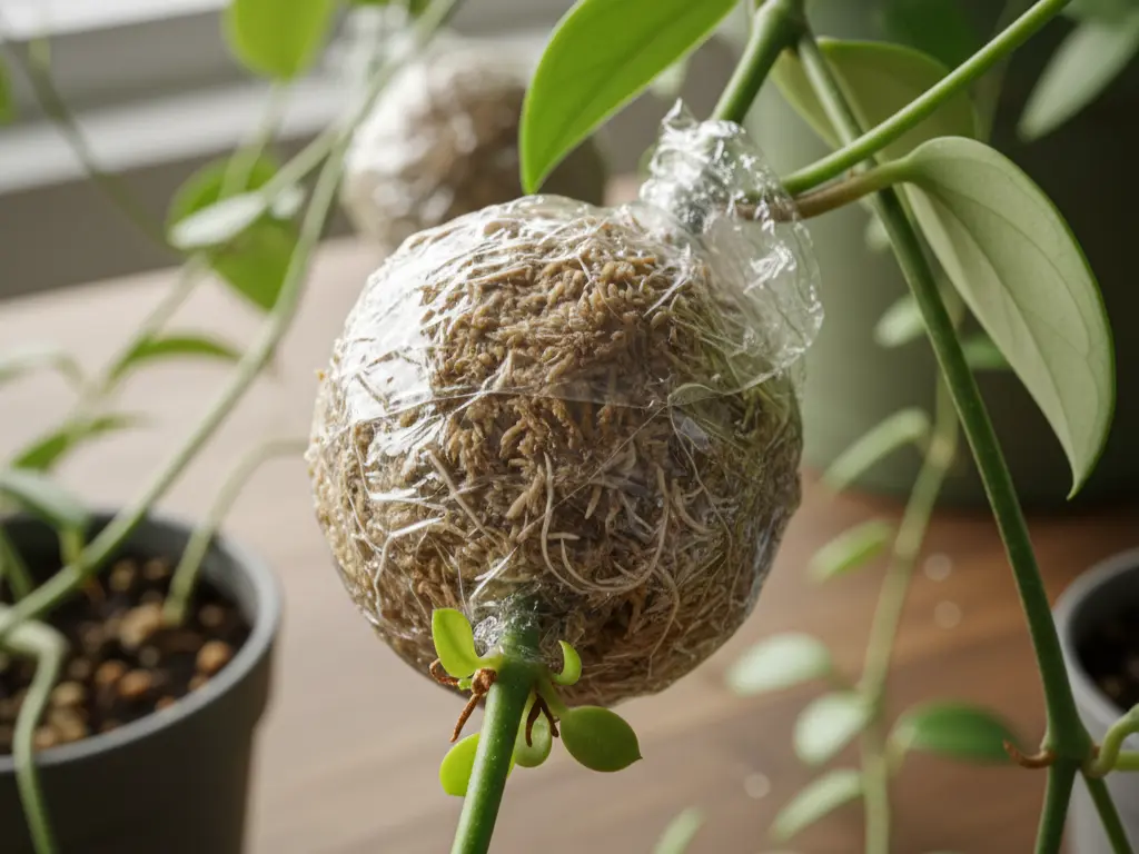 Dischidia Propagation Guide – stem cutting method with roots forming in water