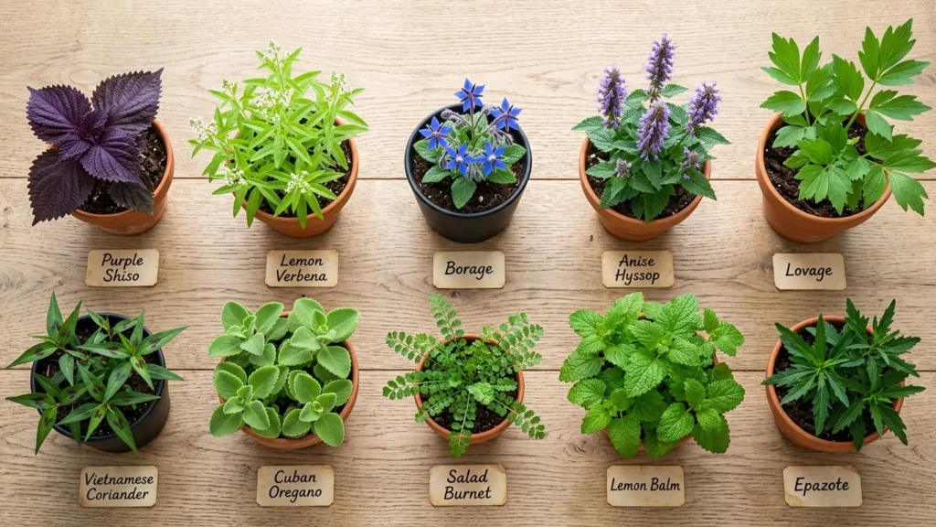 Top 10 rare herb plants in pots for balcony gardening